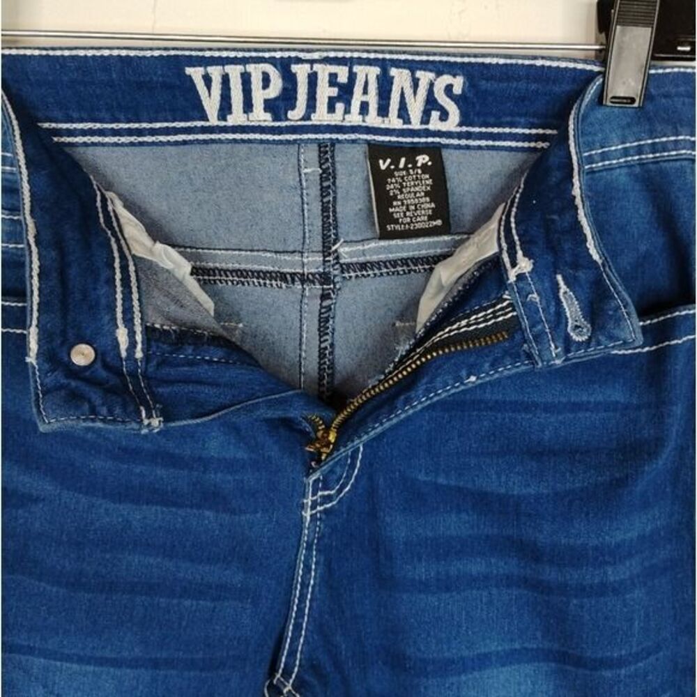 VIP Skinny Jeans Embroidered Functional back Pockets size 5/6 - Picture 3 of 12